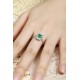 Ruif Jewelry Classic Design PT950 Platinum Ring 0.73ct Lab Grown Emerald and 0.69ct Lab Grown Diamond Ring Gemstone Jewelry