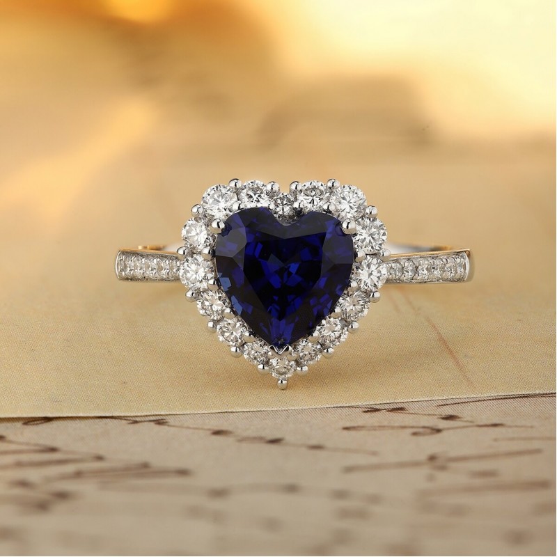 Ruif Jewelry Classic Design PT950 Platinum 1.26ct Lab Grown Sapphire And 0.433ct Lab Grown Diamond Ring Wedding Bands Ruif Jewelry Classic Design PT950 Platinum 1.26ct Lab Grown Sapphire And 0.433ct Lab Grown Diamond Ring Wedding Bands
