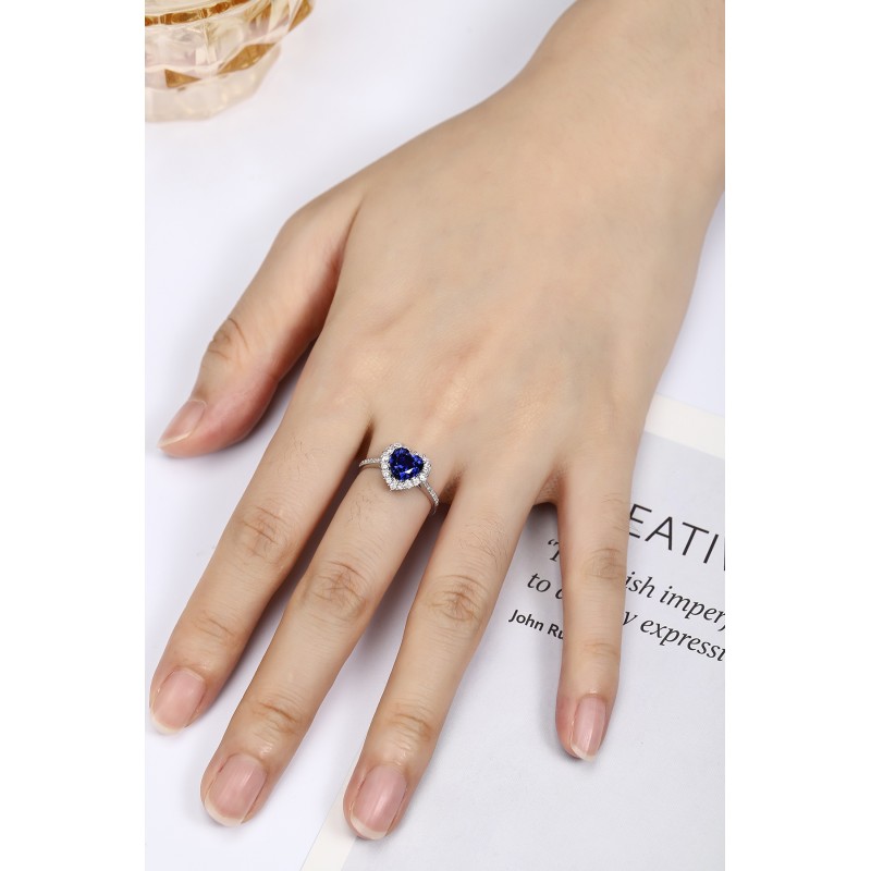 Ruif Jewelry Classic Design PT950 Platinum 1.26ct Lab Grown Sapphire And 0.433ct Lab Grown Diamond Ring Wedding Bands Ruif Jewelry Classic Design PT950 Platinum 1.26ct Lab Grown Sapphire And 0.433ct Lab Grown Diamond Ring Wedding Bands