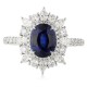 Ruif Jewelry Classic Design PT950 Platinum 1.77ct Lab Grown Sapphire And 0.8875ct Lab Grown Diamond Ring Wedding Bands