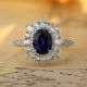 Ruif Jewelry Classic Design PT950 Platinum 1.77ct Lab Grown Sapphire And 0.8875ct Lab Grown Diamond Ring Wedding Bands