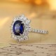 Ruif Jewelry Classic Design PT950 Platinum 1.77ct Lab Grown Sapphire And 0.8875ct Lab Grown Diamond Ring Wedding Bands