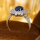 Ruif Jewelry Classic Design PT950 Platinum 1.77ct Lab Grown Sapphire And 0.8875ct Lab Grown Diamond Ring Wedding Bands