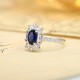 Ruif Jewelry Classic Design PT950 Platinum 0.73ct Lab Grown Sapphire And 0.69ct Lab Grown Diamond Ring Wedding Bands