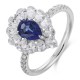 Ruif Jewelry Classic Design PT950 Platinum 0.89ct Lab Grown Sapphire And 1.17ct Lab Grown Diamond Ring Wedding Bands
