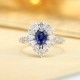 Ruif Jewelry Classic Design PT950 Platinum 0.89ct Lab Grown Sapphire And 1.17ct Lab Grown Diamond Ring Wedding Bands
