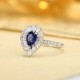 Ruif Jewelry Classic Design PT950 Platinum 0.89ct Lab Grown Sapphire And 1.17ct Lab Grown Diamond Ring Wedding Bands