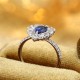 Ruif Jewelry Classic Design PT950 Platinum 0.89ct Lab Grown Sapphire And 1.17ct Lab Grown Diamond Ring Wedding Bands