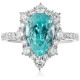Ruif Jewelry Classic Design PT950  Platinum Ring 4.21ct Lab Grown Paraiba And 0.874ct Lab Grown Diamond Ring Wedding Bands