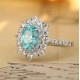 Ruif Jewelry Classic Design PT950 Platinum Ring 1.77ct Lab Grown Paraiba And 0.8875ct Lab Grown Diamond Ring Wedding Bands Ruif Jewelry Classic Design PT950 Platinum Ring 1.77ct Lab Grown Paraiba And 0.8875ct Lab Grown Diamond Ring Wedding Bands
