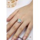 Ruif Jewelry Classic Design PT950 Platinum Ring 1.77ct Lab Grown Paraiba And 0.8875ct Lab Grown Diamond Ring Wedding Bands Ruif Jewelry Classic Design PT950 Platinum Ring 1.77ct Lab Grown Paraiba And 0.8875ct Lab Grown Diamond Ring Wedding Bands