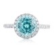 Ruif Jewelry Classic Design PT950  Platinum Ring 3.22ct Lab Grown Paraiba And 0.4125ct Lab Grown Diamond Ring Wedding Bands