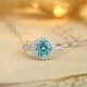 Ruif Jewelry Classic Design PT950  Platinum Ring 3.22ct Lab Grown Paraiba And 0.4125ct Lab Grown Diamond Ring Wedding Bands