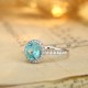 Ruif Jewelry Classic Design PT950  Platinum Ring 3.22ct Lab Grown Paraiba And 0.4125ct Lab Grown Diamond Ring Wedding Bands