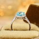 Ruif Jewelry Classic Design PT950  Platinum Ring 3.22ct Lab Grown Paraiba And 0.4125ct Lab Grown Diamond Ring Wedding Bands