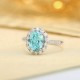 Ruif Jewelry Classic Design PT950  Platinum Ring 3.4ct Lab Grown Paraiba And 0.565ct Lab Grown Diamond Ring Wedding Bands