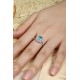 Ruif Jewelry Classic Design PT950  Platinum Ring 3.4ct Lab Grown Paraiba And 0.565ct Lab Grown Diamond Ring Wedding Bands