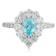 Ruif Jewelry Classic Design PT950  Platinum Ring 1.24ct Lab Grown Paraiba And 1.17ct Lab Grown Diamond Ring Wedding Bands