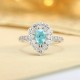 Ruif Jewelry Classic Design PT950  Platinum Ring 1.24ct Lab Grown Paraiba And 1.17ct Lab Grown Diamond Ring Wedding Bands