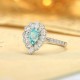 Ruif Jewelry Classic Design PT950  Platinum Ring 1.24ct Lab Grown Paraiba And 1.17ct Lab Grown Diamond Ring Wedding Bands