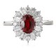 Ruif Jewelry Classic Design PT950 Platinum 0.9ct Lab Grown Ruby And 0.937ct Lab Grown Diamond Ring Wedding Bands