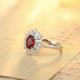 Ruif Jewelry Classic Design PT950 Platinum 0.9ct Lab Grown Ruby And 0.937ct Lab Grown Diamond Ring Wedding Bands