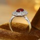 Ruif Jewelry Classic Design PT950 Platinum 0.9ct Lab Grown Ruby And 0.937ct Lab Grown Diamond Ring Wedding Bands