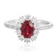 Ruif Jewelry Classic Design PT950 Platinum 1.03ct Lab Grown Ruby And 0.5625ct Lab Grown Diamond Ring Wedding Bands