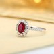 Ruif Jewelry Classic Design PT950 Platinum 1.03ct Lab Grown Ruby And 0.5625ct Lab Grown Diamond Ring Wedding Bands