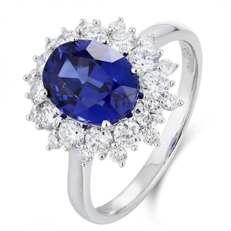 Ruif Jewelry Classic Design PT950 Platinum 2.72ct Lab Grown Sapphire And 0.93ct Lab Grown Diamond Ring Wedding Bands Ruif Jewelry Classic Design PT950 Platinum 2.72ct Lab Grown Sapphire And 0.93ct Lab Grown Diamond Ring Wedding Bands