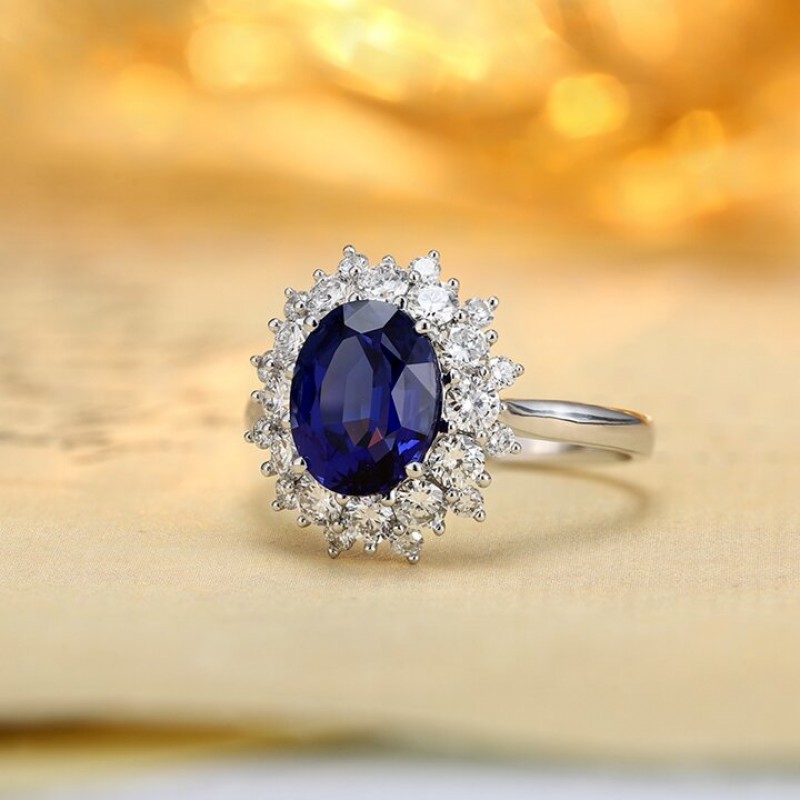 Ruif Jewelry Classic Design PT950 Platinum 2.72ct Lab Grown Sapphire And 0.93ct Lab Grown Diamond Ring Wedding Bands Ruif Jewelry Classic Design PT950 Platinum 2.72ct Lab Grown Sapphire And 0.93ct Lab Grown Diamond Ring Wedding Bands