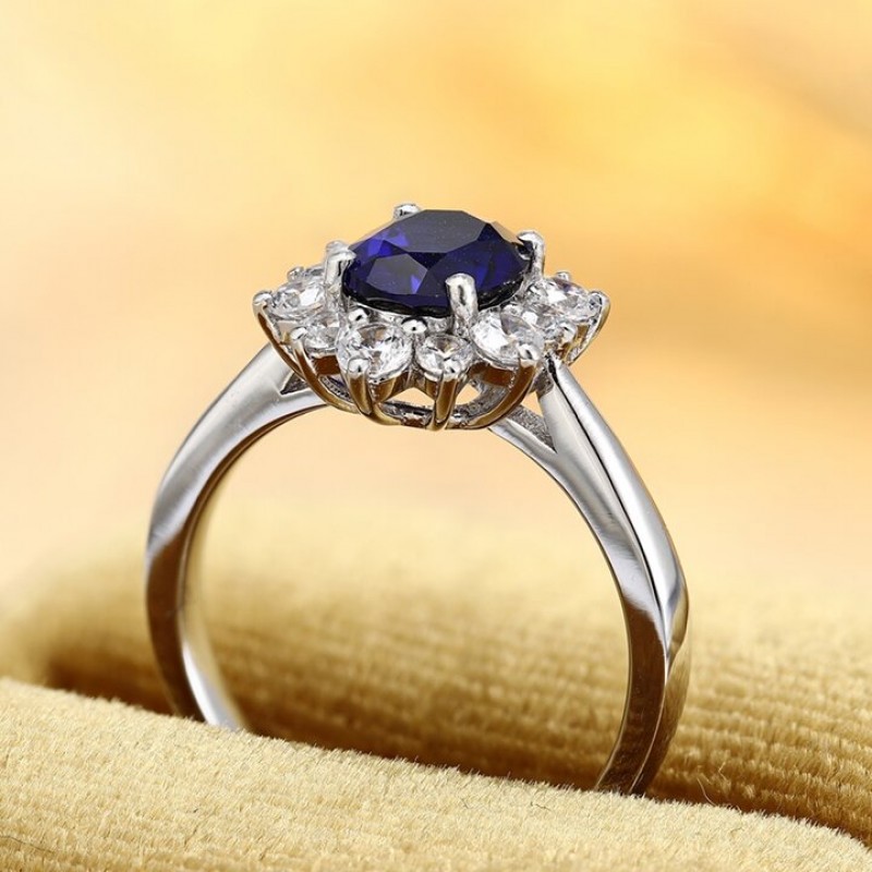Ruif Jewelry Classic Design PT950 Platinum 2.72ct Lab Grown Sapphire And 0.93ct Lab Grown Diamond Ring Wedding Bands Ruif Jewelry Classic Design PT950 Platinum 2.72ct Lab Grown Sapphire And 0.93ct Lab Grown Diamond Ring Wedding Bands