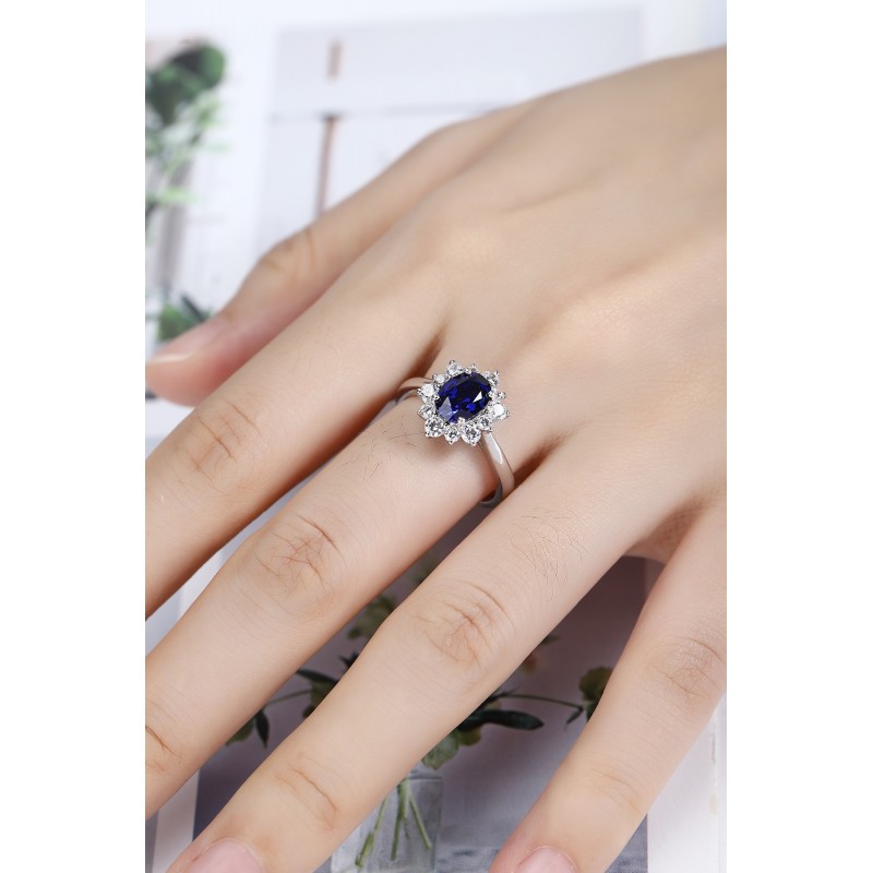 Ruif Jewelry Classic Design PT950 Platinum 2.72ct Lab Grown Sapphire And 0.93ct Lab Grown Diamond Ring Wedding Bands Ruif Jewelry Classic Design PT950 Platinum 2.72ct Lab Grown Sapphire And 0.93ct Lab Grown Diamond Ring Wedding Bands