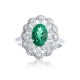 Ruif Jewelry Classic Design PT950 Platinum Ring 1.16ct Lab Grown Emerald and 0.824ct Lab Grown Diamond Ring Gemstone Jewelry Ruif Jewelry Classic Design PT950 Platinum Ring 1.16ct Lab Grown Emerald and 0.824ct Lab Grown Diamond Ring Gemstone Jewelry