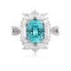 Ruif Jewelry Classic Design PT950  Platinum Ring 4.79ct Lab Grown Paraiba And 1.823ct Lab Grown Diamond Ring Wedding Bands