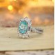 Ruif Jewelry Classic Design PT950  Platinum Ring 4.79ct Lab Grown Paraiba And 1.823ct Lab Grown Diamond Ring Wedding Bands