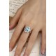 Ruif Jewelry Classic Design PT950  Platinum Ring 4.79ct Lab Grown Paraiba And 1.823ct Lab Grown Diamond Ring Wedding Bands