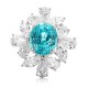 Ruif Jewelry Classic Design PT950  Platinum Ring 11.96ct Lab Grown Paraiba And 6.339ct Lab Grown Diamond Ring Wedding Bands