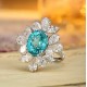 Ruif Jewelry Classic Design PT950  Platinum Ring 11.96ct Lab Grown Paraiba And 6.339ct Lab Grown Diamond Ring Wedding Bands