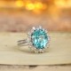 Ruif Jewelry Classic Design PT950  Platinum Ring 6.15ct Lab Grown Paraiba And 0.99ct Lab Grown Diamond Ring Wedding Bands