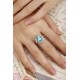 Ruif Jewelry Classic Design PT950  Platinum Ring 6.15ct Lab Grown Paraiba And 0.99ct Lab Grown Diamond Ring Wedding Bands