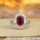 Ruif Jewelry Classic Design PT950 Platinum 3.8ct Lab Grown Ruby And 1.823ct Lab Grown Diamond Ring Wedding Bands