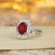 Ruif Jewelry Classic Design PT950 Platinum 3.8ct Lab Grown Ruby And 1.823ct Lab Grown Diamond Ring Wedding Bands