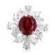 Ruif Jewelry Classic Design PT950 Platinum 8.94ct Lab Grown Ruby And 6.339ct Lab Grown Diamond Ring Wedding Bands