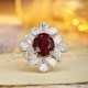 Ruif Jewelry Classic Design PT950 Platinum 8.94ct Lab Grown Ruby And 6.339ct Lab Grown Diamond Ring Wedding Bands