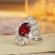 Ruif Jewelry Classic Design PT950 Platinum 8.94ct Lab Grown Ruby And 6.339ct Lab Grown Diamond Ring Wedding Bands