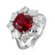Ruif Jewelry Classic Design PT950 Platinum 4.49ct Lab Grown Ruby And 2.595ct Lab Grown Diamond Ring Wedding Bands