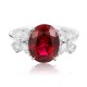 Ruif Jewelry Classic Design PT950 Platinum 3.94ct Lab Grown Ruby And 0.597ct Lab Grown Diamond Ring Wedding Bands