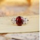 Ruif Jewelry Classic Design PT950 Platinum 3.94ct Lab Grown Ruby And 0.597ct Lab Grown Diamond Ring Wedding Bands