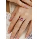 Ruif Jewelry Classic Design PT950 Platinum 3.94ct Lab Grown Ruby And 0.597ct Lab Grown Diamond Ring Wedding Bands